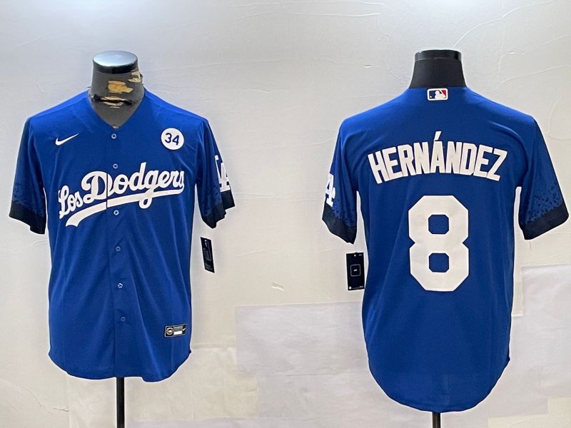 Men Los Angeles Dodgers #8 Hernandez Blue Game 2024 Nike MLB Jersey style 11213->los angeles dodgers->MLB Jersey